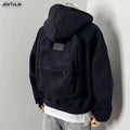Streetwear Fashion Three Dimensional Backpack Casual Hoodie Y2K Autumn Winter High Street Trend Punk Men'S Top Loose Sportswear