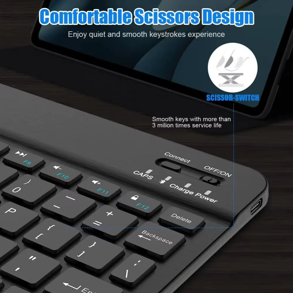 Bluetooth Keyboard for Ipad 10Th Generation Ipad Pro 13 12 11 10 9 8 7 Inch Ipad Air 13 11Th Ipad Mini Samsung Xiaomi Tablets