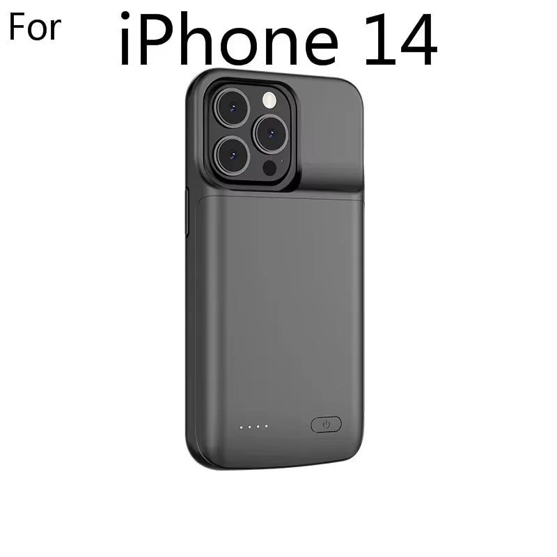 For Iphone 11 12 13 14 Pro Max XS Max XR 6 7 8 plus SE 5S 13 Mini Battery Charger Case Portable Power Bank Charging Cover Capa