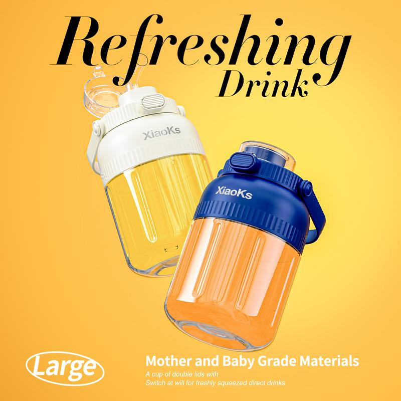 Xiaoks 2-In-1 Juicing & Direct Drinking Bottle Bpa-Free 6-Blade Ice Cube Compatible 45.7Oz Portable Large-Capacity Mother & Baby Grade Material