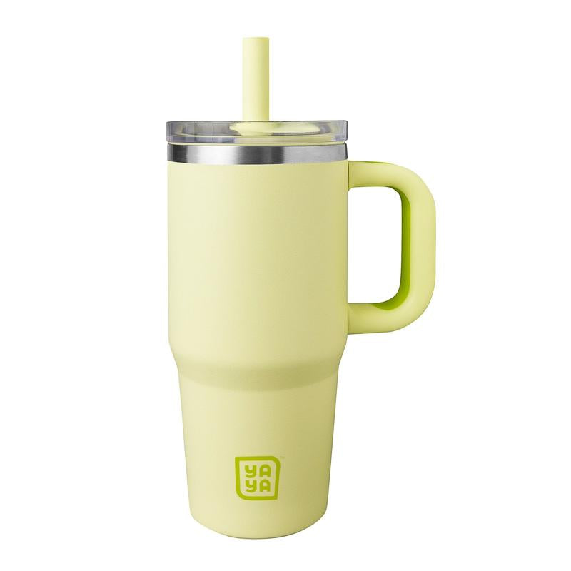 YAYA My First Travel Tumbler for Toddlers - Portable Stainless Steel Tumbler with Silicone Straw, Leak-Proof Lid, Insulated for Cold Drinks. Drinkware Reusable Mug Bottled