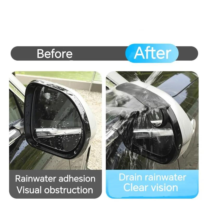 2Pcs Car Rearview Mirror Rain Visors/Rain Guards, Small round Mirror 360-Degree Auxiliary Blind Spot Mirror, Car Accessories