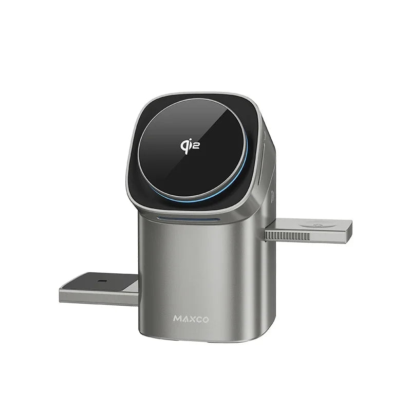Qi2 Auto-Rotate Touch Magnetic 3 in 1 Wireless Charger Fast Charging 15W for Iphone 12/13/14/15/16, for Iwatch & Airpods