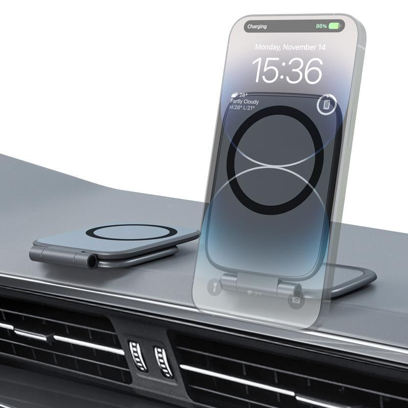 2026 Model Automotive Foldable Magnetic Car Phone Mount for Eletric Vehicles - Universal Anti-Shake Navigation Support Stand