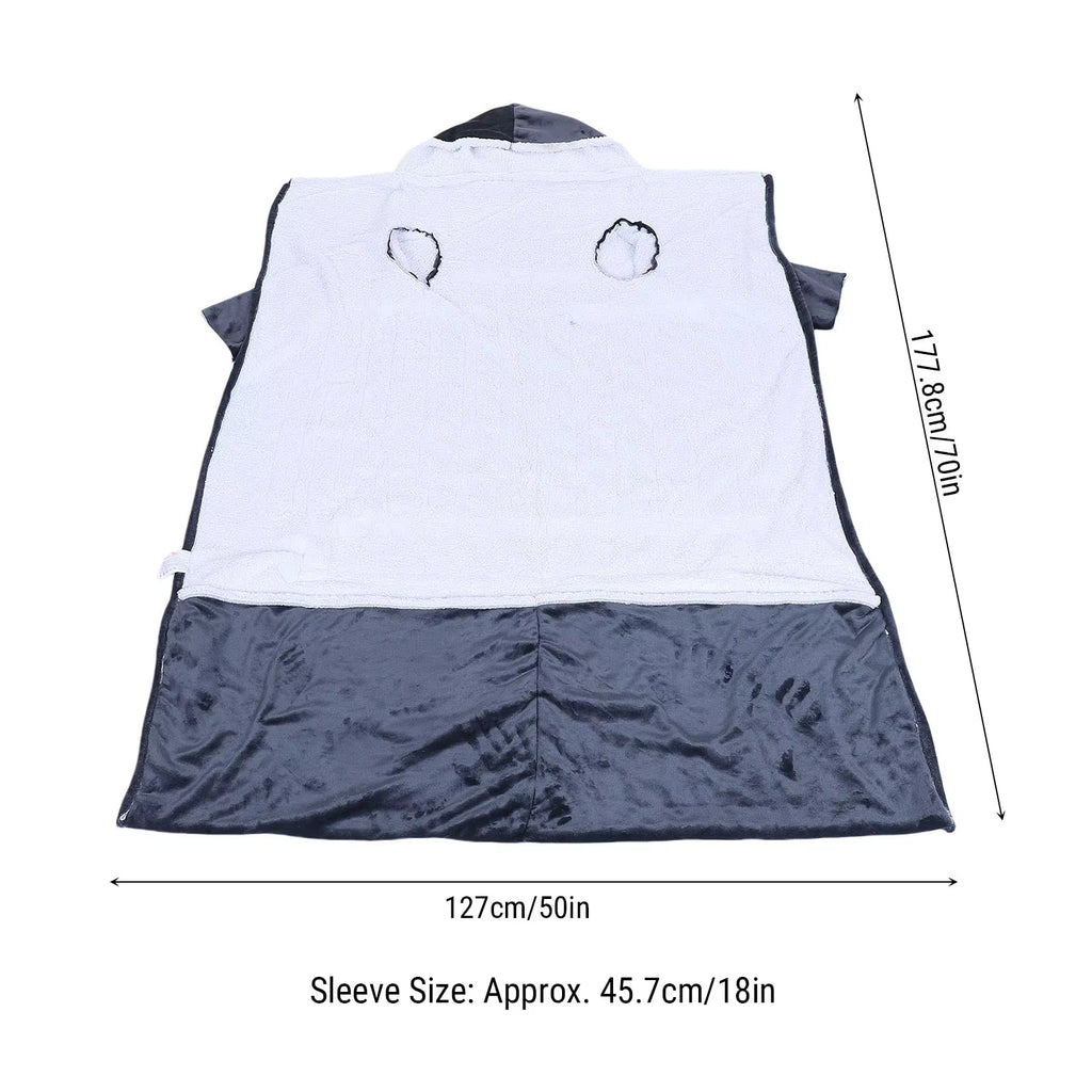 Heated Blanket with Sleeves Hood and Foot Pocket Flannel 10 Heating Levels Electric Wearable Blanket with 3 Time Settings for Fa