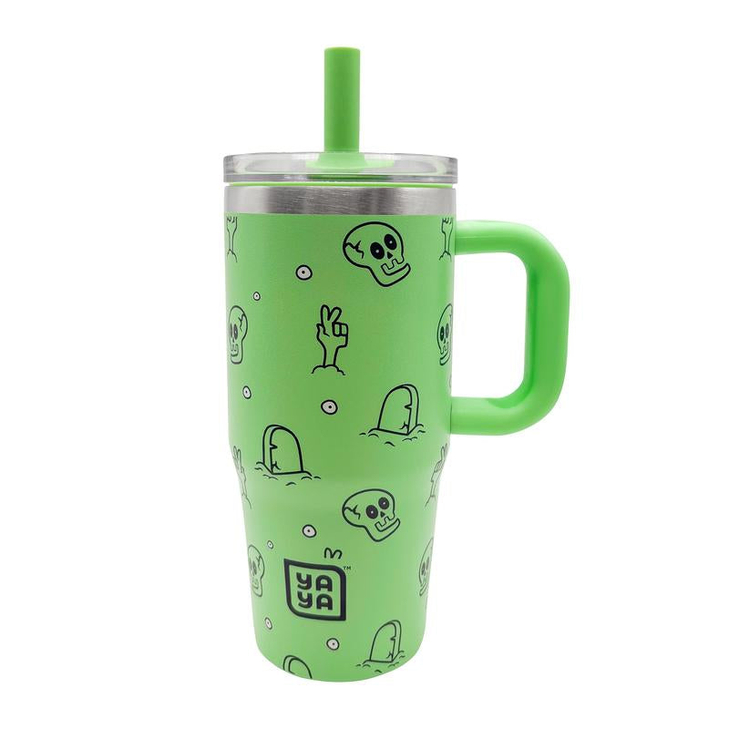 YAYA My First Travel Tumbler for Toddlers - Portable Stainless Steel Tumbler with Silicone Straw, Leak-Proof Lid, Insulated for Cold Drinks. Drinkware Reusable Mug Bottled