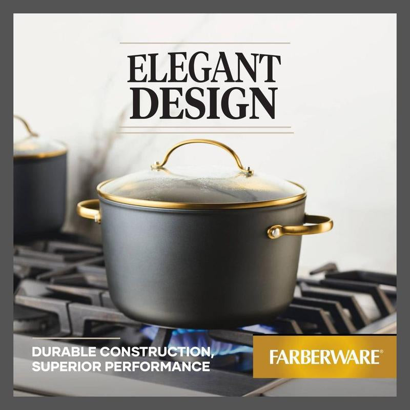 Farberware 8PC Ceramic Aluminum Cookware Set 500 Degree F Forged Induction
