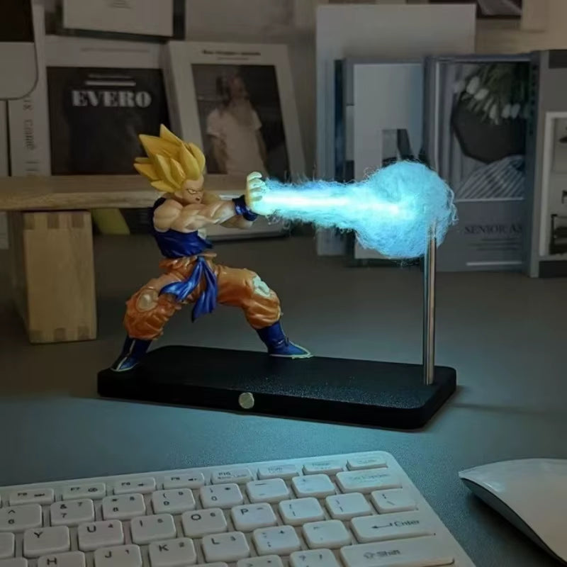 Dragon Ball Son Goku Light Lamp Model Kakarotto Kamehameha Wave Magnetic Ornament Anime Action Figure Collectible Gift