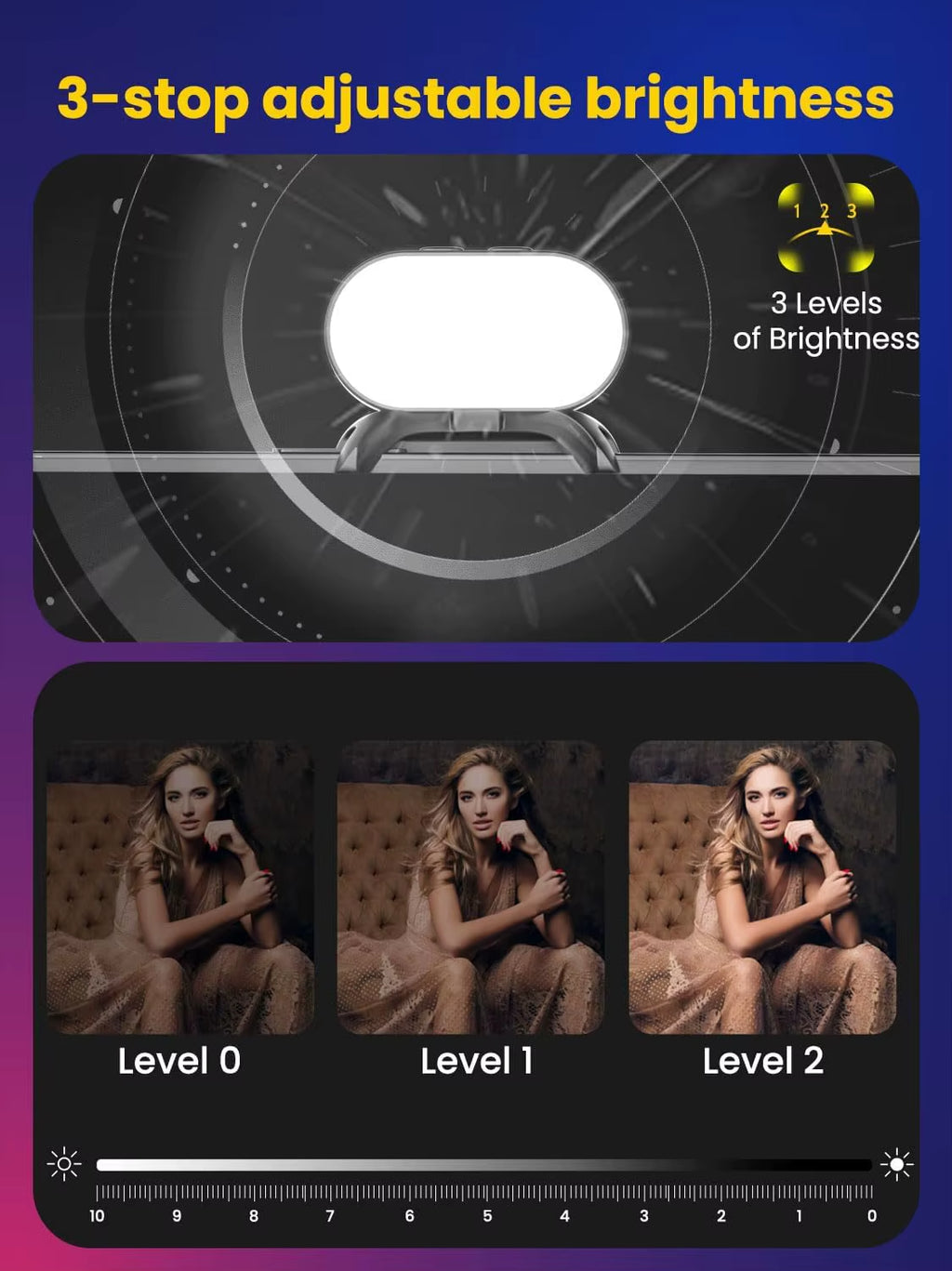 AOCHUAN Mini RGB Magnetic Fill Light 3-Stop Brightness 7 Color Adjustment Gimbal LED Video Photography Light for Phone Selfie