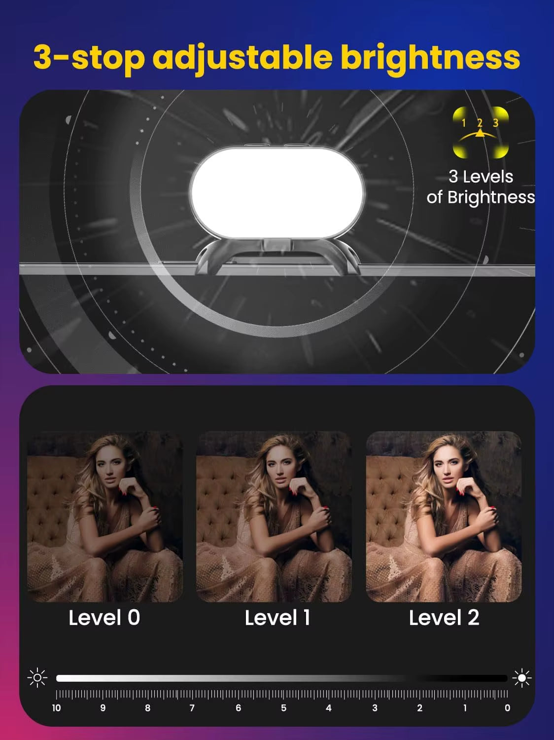 AOCHUAN Mini RGB Magnetic Fill Light 3-Stop Brightness 7 Color Adjustment Gimbal LED Video Photography Light for Phone Selfie