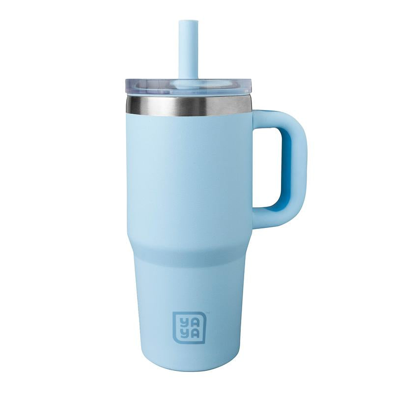 YAYA My First Travel Tumbler for Toddlers - Portable Stainless Steel Tumbler with Silicone Straw, Leak-Proof Lid, Insulated for Cold Drinks. Drinkware Reusable Mug Bottled