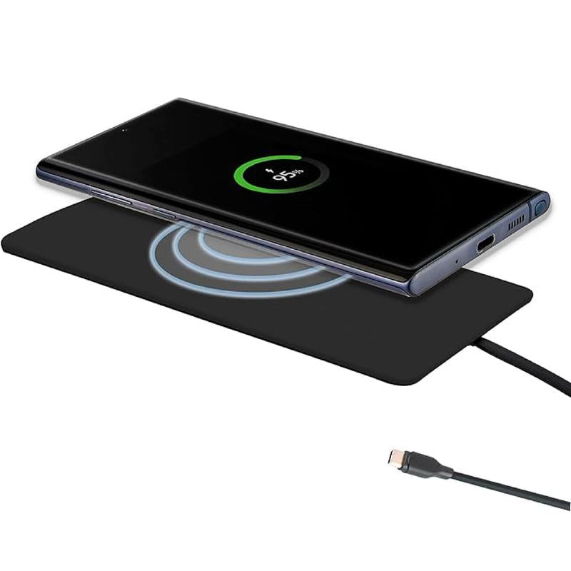 IT'S JUST SMART IJS 15W Ultra-Slim Wireless Charger Fast Qi Universal Charging Pad for Iphone Samsung & All Qi-Enabled Devices Black
