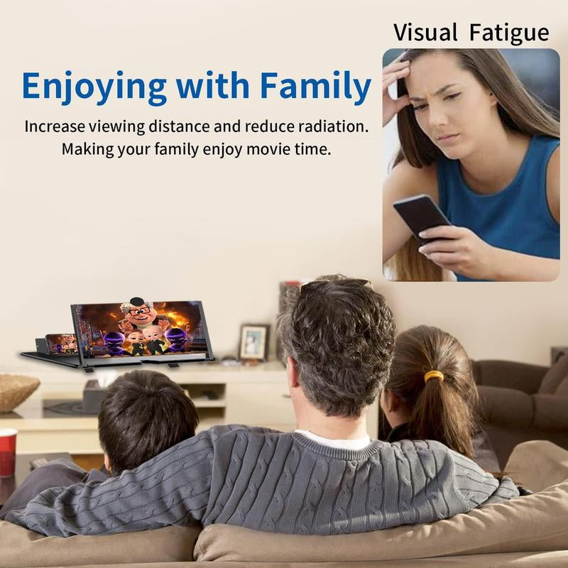 Mobile Phone Magnifier Stand - over Sized Pull-Out Creative Screen Amplifier - Foldable Portable Hands-Free Phone Magnifier Suitable - Visually, for Movie Watching, Reading & Gaming