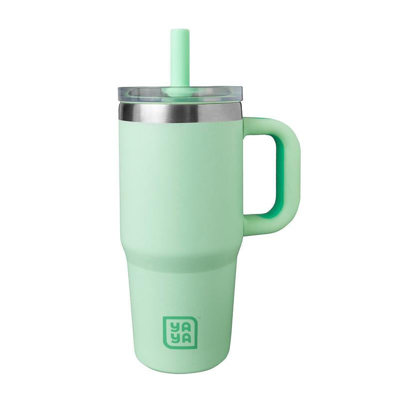 YAYA My First Travel Tumbler for Toddlers - Portable Stainless Steel Tumbler with Silicone Straw, Leak-Proof Lid, Insulated for Cold Drinks. Drinkware Reusable Mug Bottled
