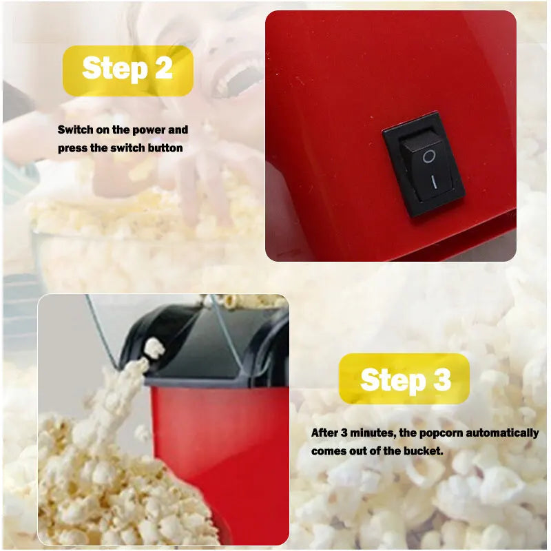 Mini Electric Popcorn Maker - Fully Automatic Household Appliance for Home Kitchen