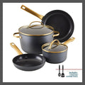 Farberware 8PC Ceramic Aluminum Cookware Set 500 Degree F Forged Induction