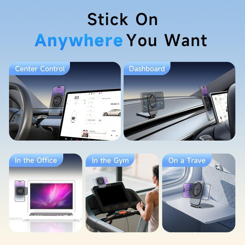 2026 Model Automotive Foldable Magnetic Car Phone Mount for Eletric Vehicles - Universal Anti-Shake Navigation Support Stand