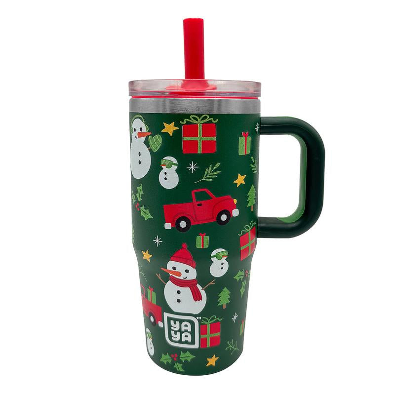 YAYA My First Travel Tumbler for Toddlers - Portable Stainless Steel Tumbler with Silicone Straw, Leak-Proof Lid, Insulated for Cold Drinks. Drinkware Reusable Mug Bottled