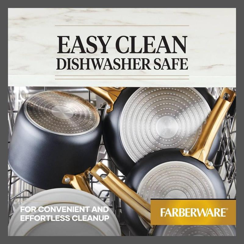 Farberware 8PC Ceramic Aluminum Cookware Set 500 Degree F Forged Induction