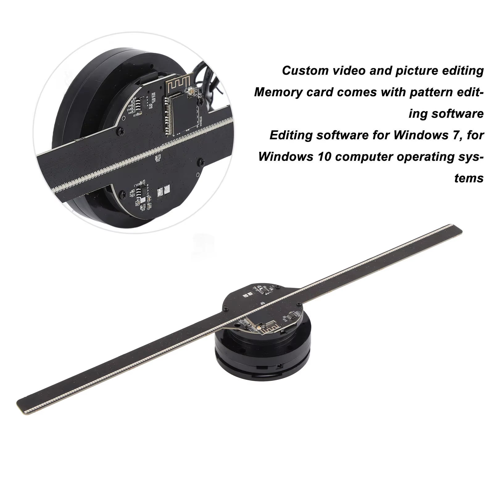 3D Hologram Fan 224 LED Light Beads High Resolution 3D Advertising Player for Business Store Shop Holographic Projector Fan