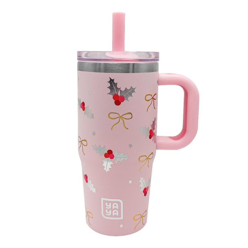 YAYA My First Travel Tumbler for Toddlers - Portable Stainless Steel Tumbler with Silicone Straw, Leak-Proof Lid, Insulated for Cold Drinks. Drinkware Reusable Mug Bottled