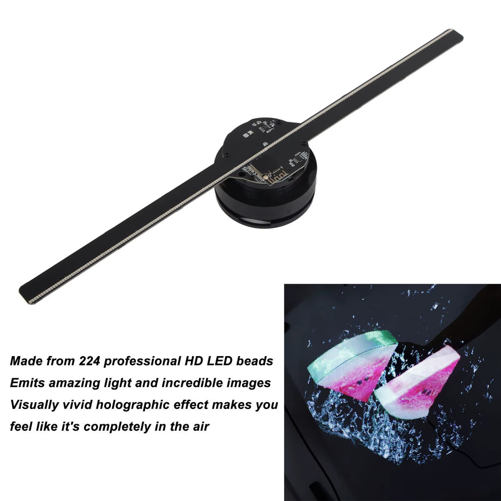 3D Hologram Fan 224 LED Light Beads High Resolution 3D Advertising Player for Business Store Shop Holographic Projector Fan