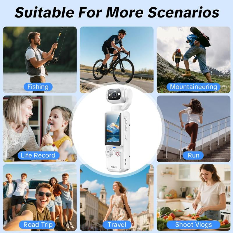 【New Year Gift】2.5K/120Fps Vlogging Camera with 32GB Card, Video Recorder, Digital Vlogging Camera with 180° Rotating Lens, Full Body Camera for Vlogging, Travel & Daily Life Recording, Camcorder, Christmas Gift