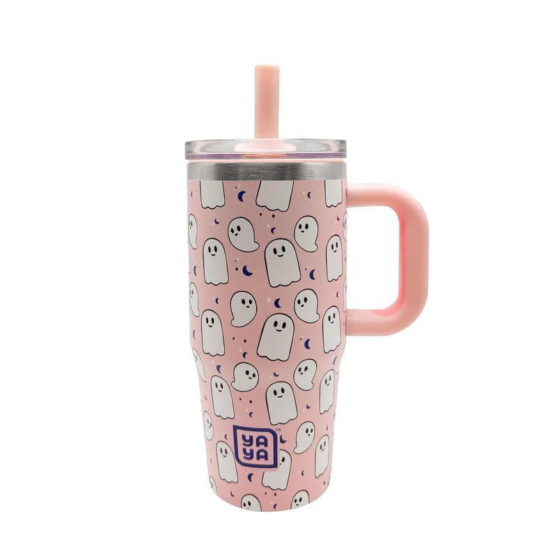 YAYA My First Travel Tumbler for Toddlers - Portable Stainless Steel Tumbler with Silicone Straw, Leak-Proof Lid, Insulated for Cold Drinks. Drinkware Reusable Mug Bottled