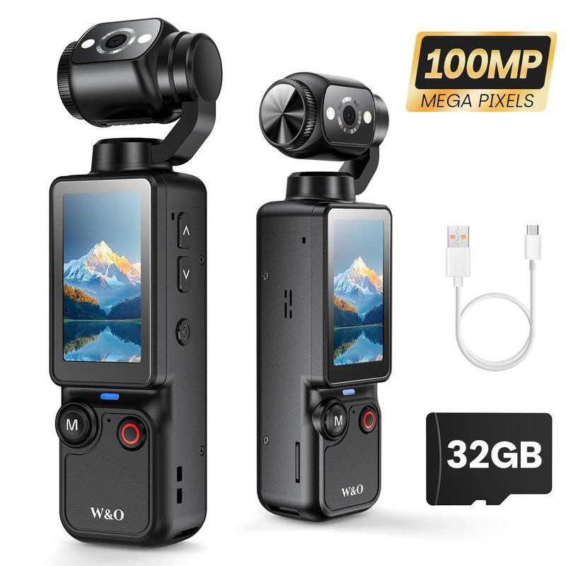 【New Year Gift】2.5K/120Fps Vlogging Camera with 32GB Card, Video Recorder, Digital Vlogging Camera with 180° Rotating Lens, Full Body Camera for Vlogging, Travel & Daily Life Recording, Camcorder, Christmas Gift
