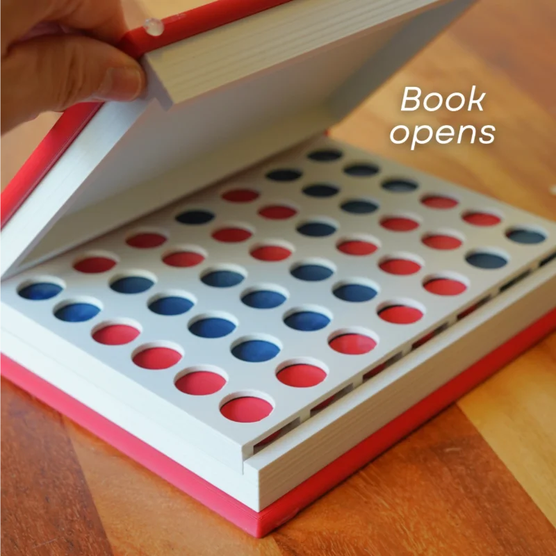 1PC 3D Printed Four in a Row, Unique Board Game for Family & Stress Relief, Parent-Child Interaction Strategy Game