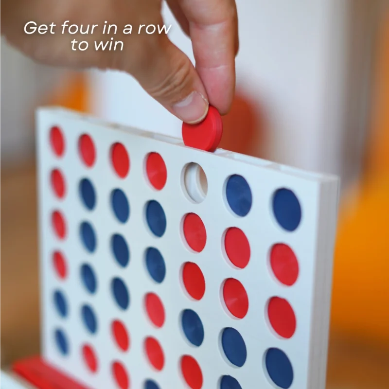 1PC 3D Printed Four in a Row, Unique Board Game for Family & Stress Relief, Parent-Child Interaction Strategy Game