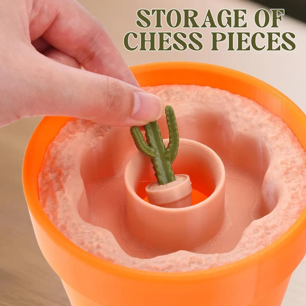 Cactichess Roll up Cactus Chess Set Cacti Chess Board Magnetic Chess Game Portable Chess Sets for Adults 3D Printed Gift for Men