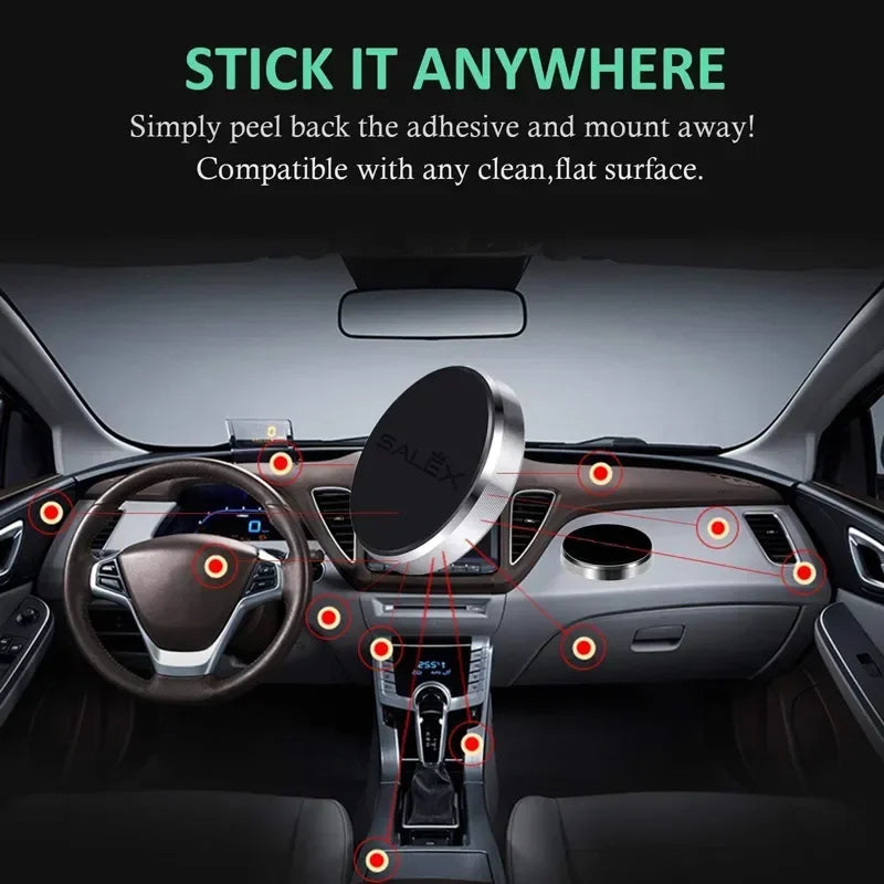 Universal Magnetic Car Phone Holder for Dashboard - Compatible with iPhone, Xiaomi, Huawei, and Samsung