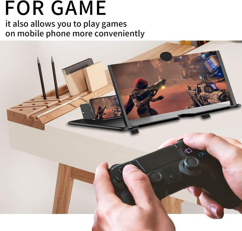 Mobile Phone Magnifier Stand - over Sized Pull-Out Creative Screen Amplifier - Foldable Portable Hands-Free Phone Magnifier Suitable - Visually, for Movie Watching, Reading & Gaming