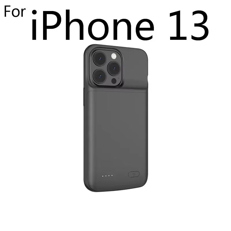 For Iphone 11 12 13 14 Pro Max XS Max XR 6 7 8 plus SE 5S 13 Mini Battery Charger Case Portable Power Bank Charging Cover Capa