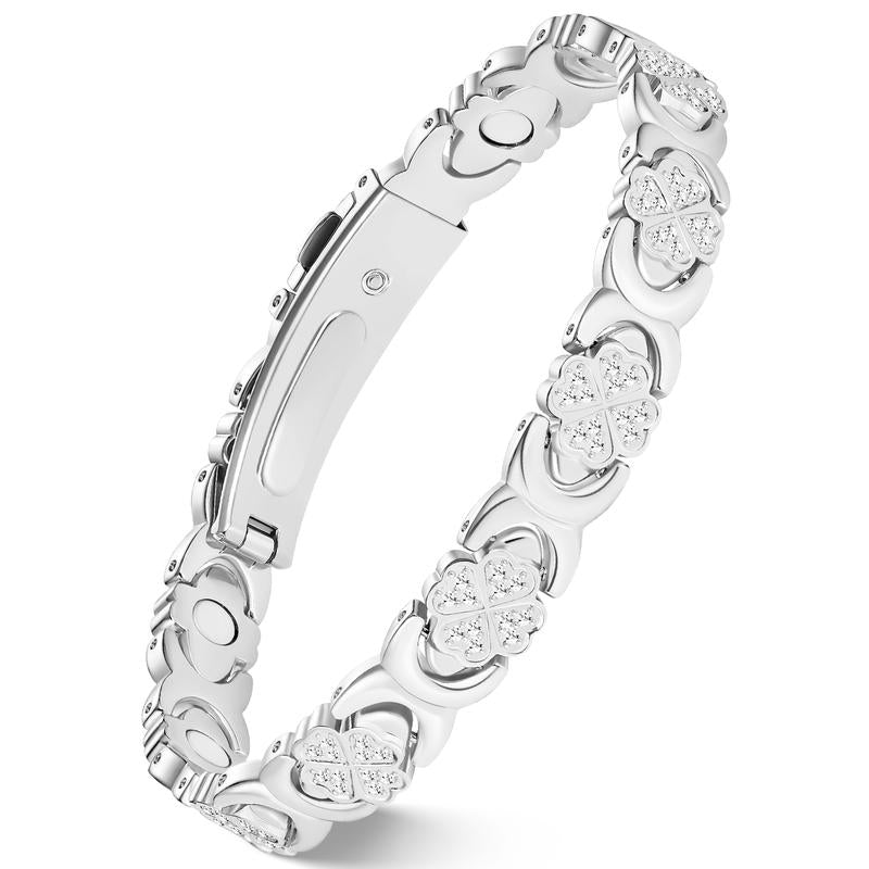 Jecanori Pure Copper Magnetic Bracelet for Women 3500 Gauss Effective Magnets Trendy Stack Bangle Stretch Design Modern Fashion Jewelry Gift