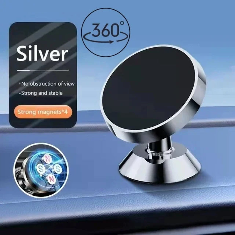 Universal Magnetic Car Phone Holder for Dashboard - Compatible with iPhone, Xiaomi, Huawei, and Samsung
