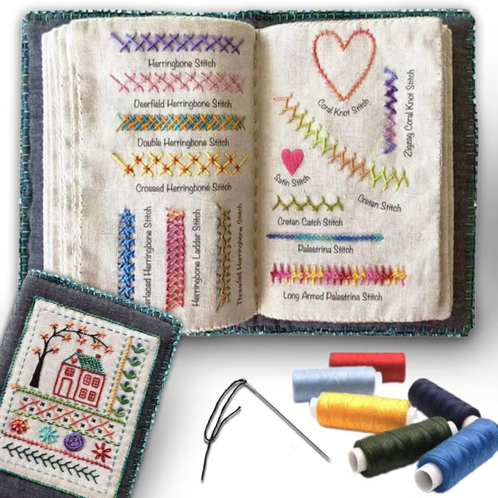 DIY Stitch Book, Embroidery Stitch Book, Embroidery Sewing Book, Embroidery Book, Sewing Books for Beginners Adult