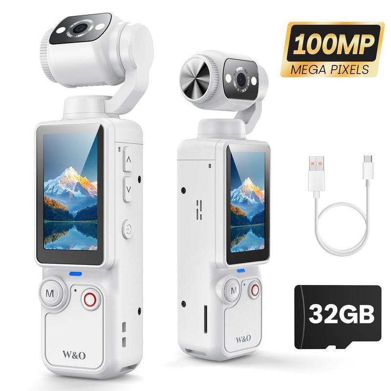 【New Year Gift】2.5K/120Fps Vlogging Camera with 32GB Card, Video Recorder, Digital Vlogging Camera with 180° Rotating Lens, Full Body Camera for Vlogging, Travel & Daily Life Recording, Camcorder, Christmas Gift
