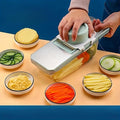 Multi-Function Manual Vegetable Slicer with 4 Blades and Hand Guard Stainless Steel for Efficient Cutting