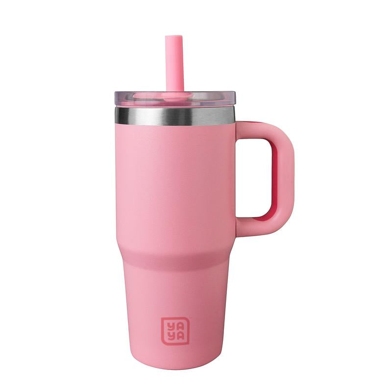 YAYA My First Travel Tumbler for Toddlers - Portable Stainless Steel Tumbler with Silicone Straw, Leak-Proof Lid, Insulated for Cold Drinks. Drinkware Reusable Mug Bottled